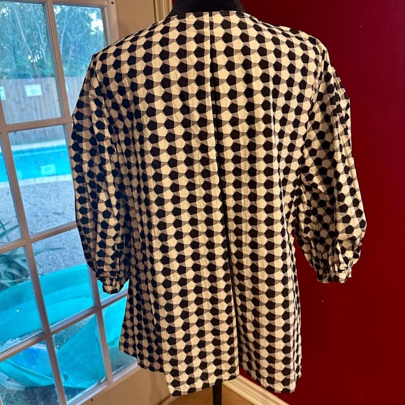 Bryn Walker Lucinda Checkered Black White Top XS Organic Cotton Made in USA - Picture 2 of 10